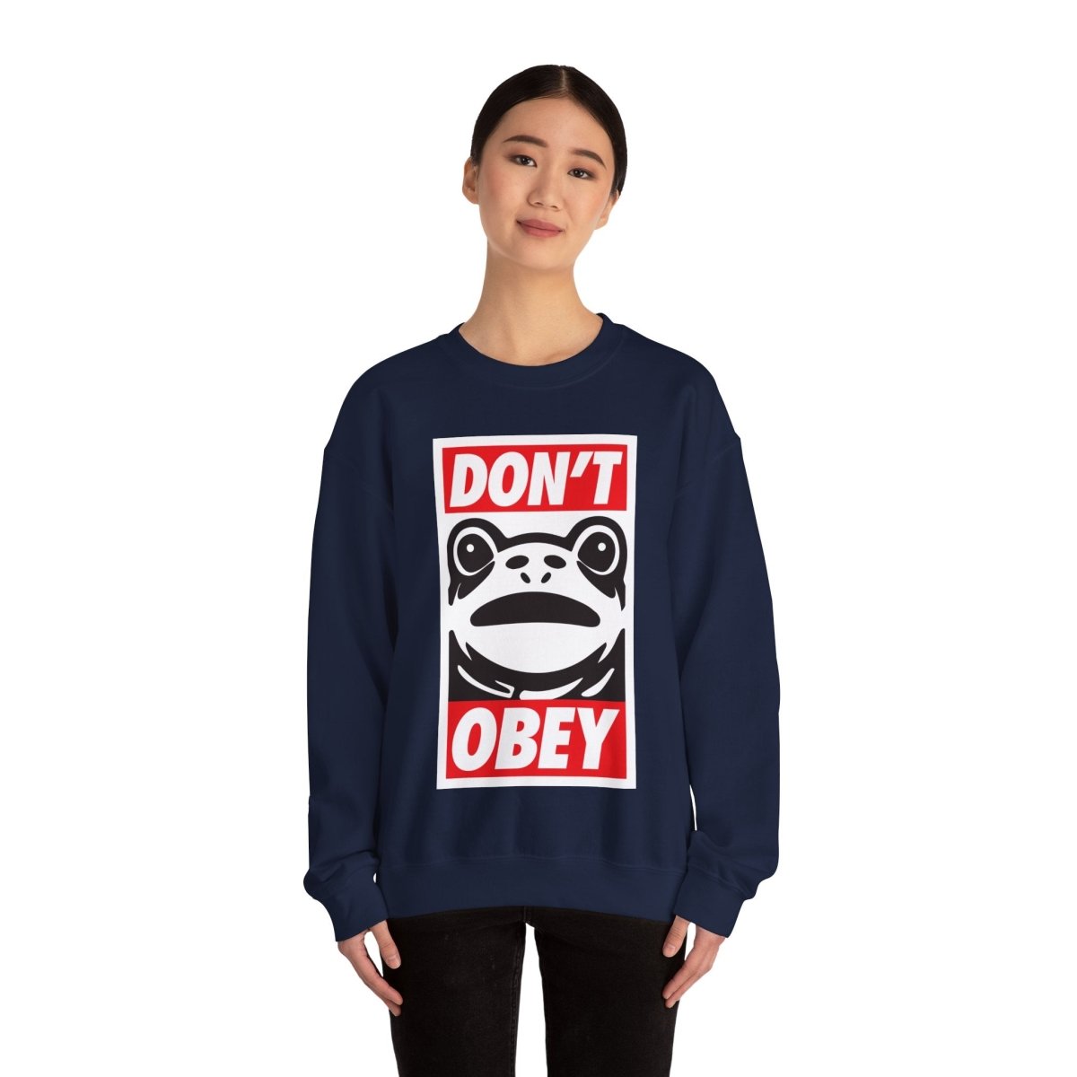 Free Oppression - Sweatshirt - Don’t Obey – Anti - Authoritarian Portland Frog Protest Sweatshirt