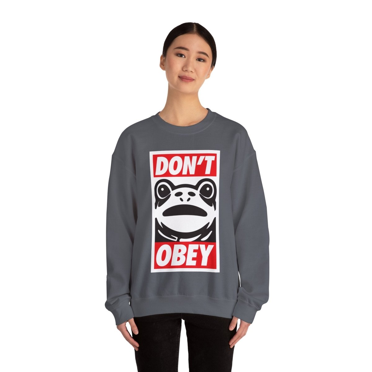 Free Oppression - Sweatshirt - Don’t Obey – Anti - Authoritarian Portland Frog Protest Sweatshirt