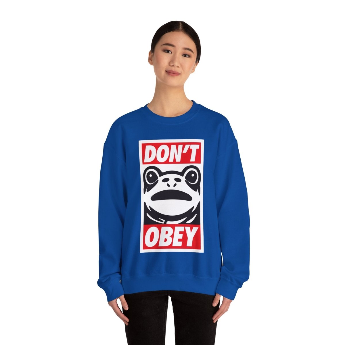 Free Oppression - Sweatshirt - Don’t Obey – Anti - Authoritarian Portland Frog Protest Sweatshirt