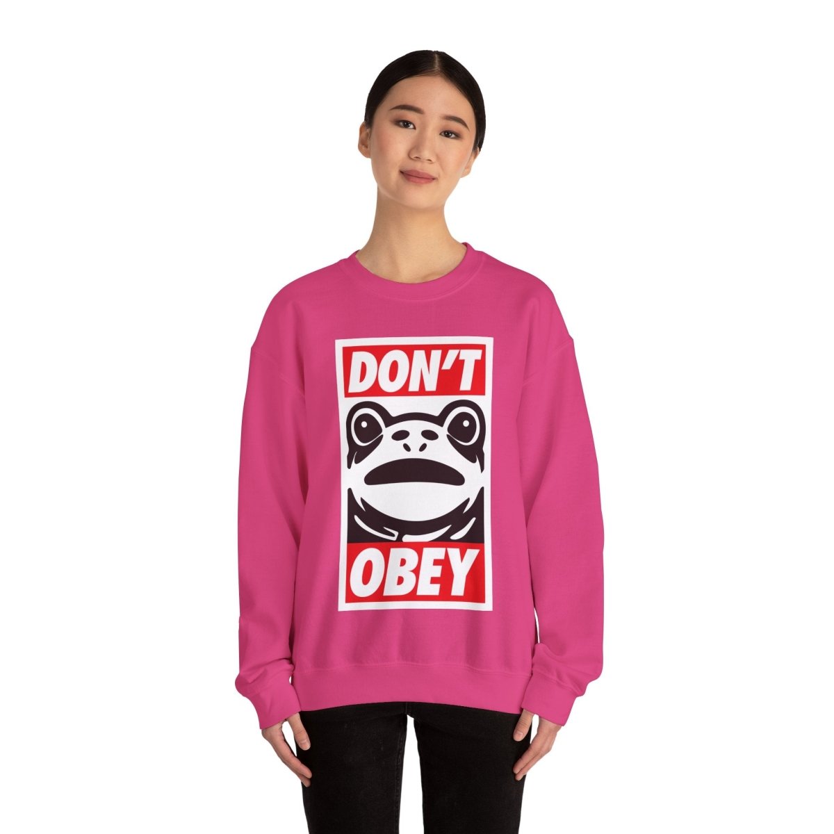 Free Oppression - Sweatshirt - Don’t Obey – Anti - Authoritarian Portland Frog Protest Sweatshirt
