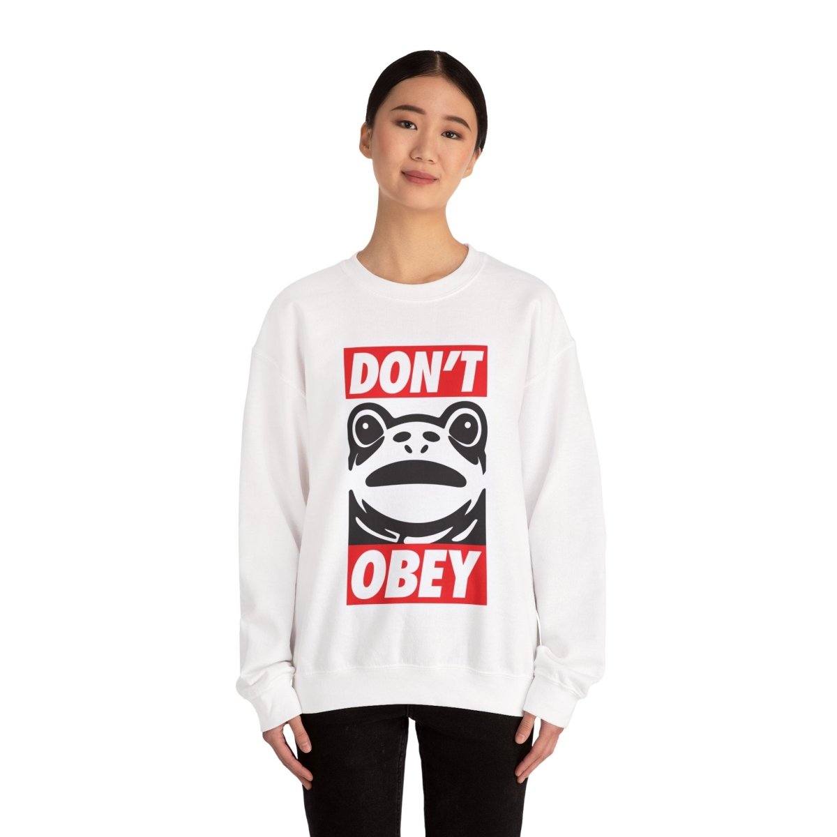 Free Oppression - Sweatshirt - Don’t Obey – Anti - Authoritarian Portland Frog Protest Sweatshirt