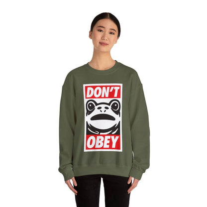 Free Oppression - Sweatshirt - Don’t Obey – Anti - Authoritarian Portland Frog Protest Sweatshirt