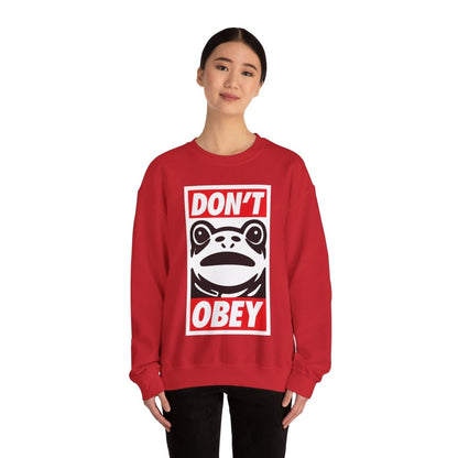 Free Oppression - Sweatshirt - Don’t Obey – Anti - Authoritarian Portland Frog Protest Sweatshirt