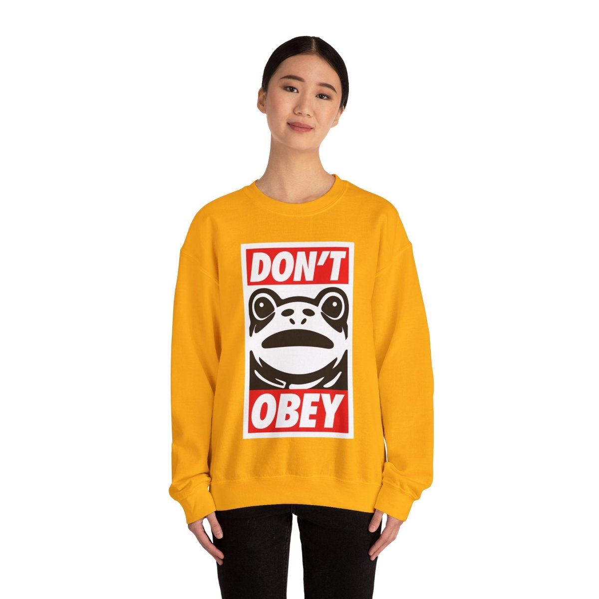 Free Oppression - Sweatshirt - Don’t Obey – Anti - Authoritarian Portland Frog Protest Sweatshirt