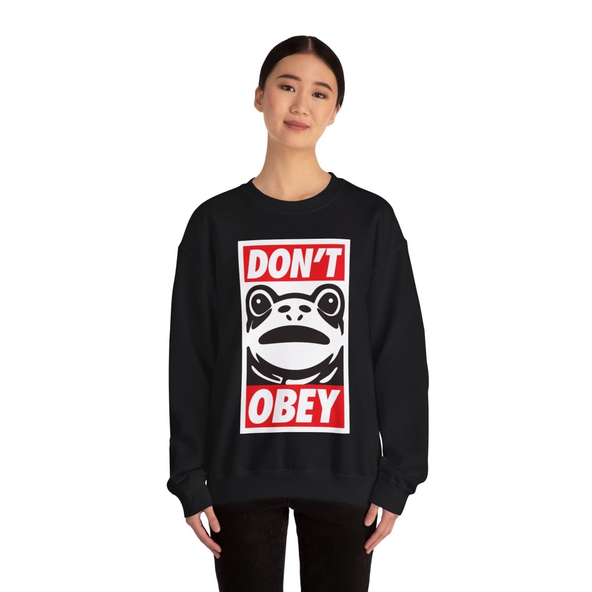 Free Oppression - Sweatshirt - Don’t Obey – Anti - Authoritarian Portland Frog Protest Sweatshirt