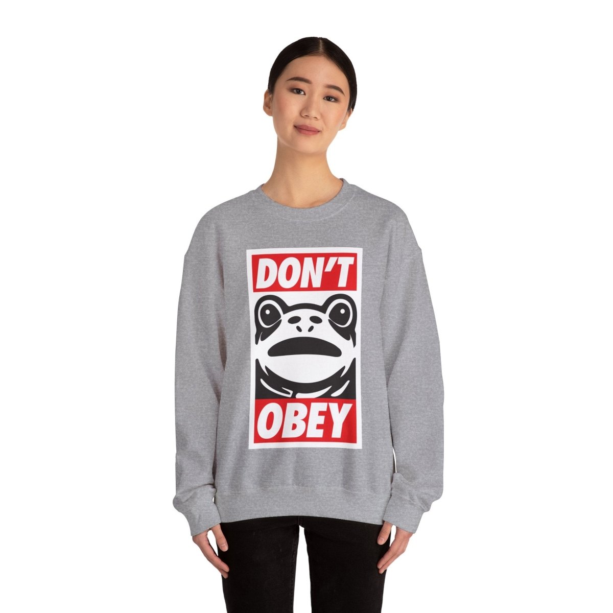 Free Oppression - Sweatshirt - Don’t Obey – Anti - Authoritarian Portland Frog Protest Sweatshirt