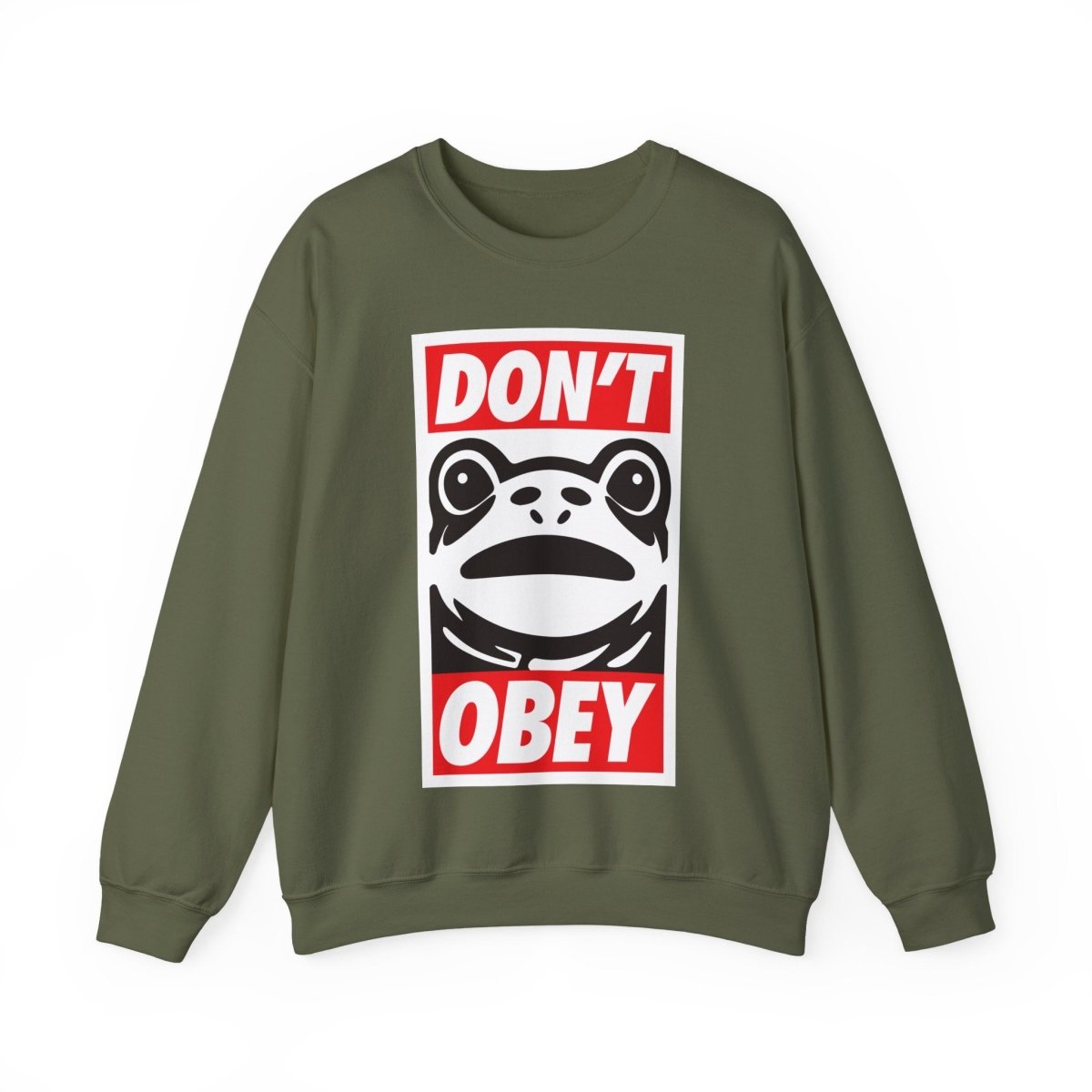 Free Oppression - Sweatshirt - Don’t Obey – Anti - Authoritarian Portland Frog Protest Sweatshirt
