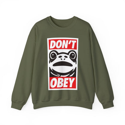 Free Oppression - Sweatshirt - Don’t Obey – Anti - Authoritarian Portland Frog Protest Sweatshirt