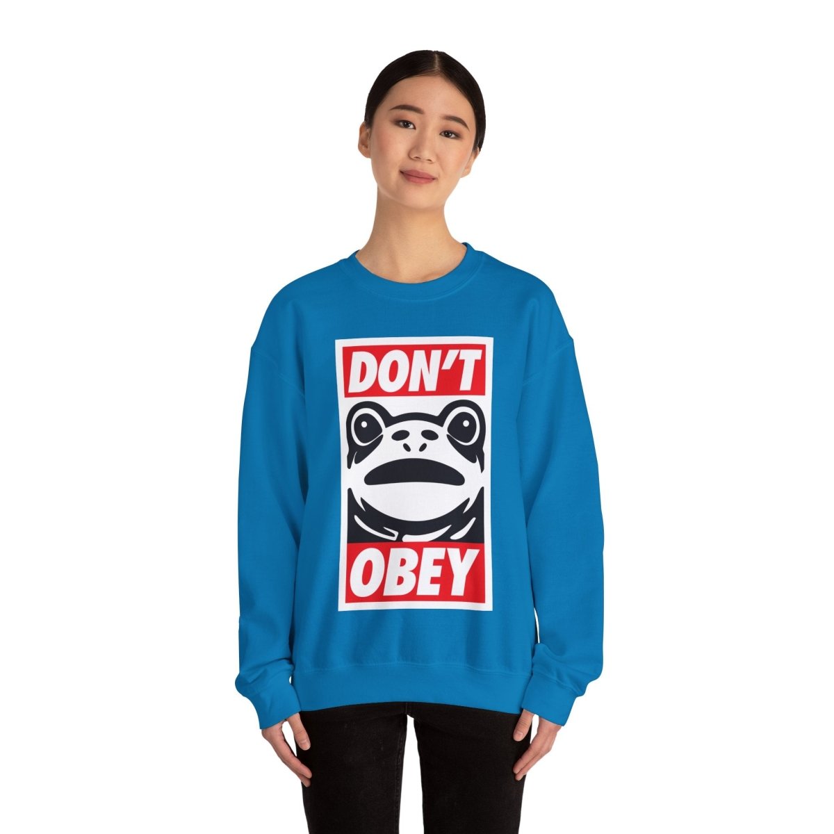 Free Oppression - Sweatshirt - Don’t Obey – Anti - Authoritarian Portland Frog Protest Sweatshirt