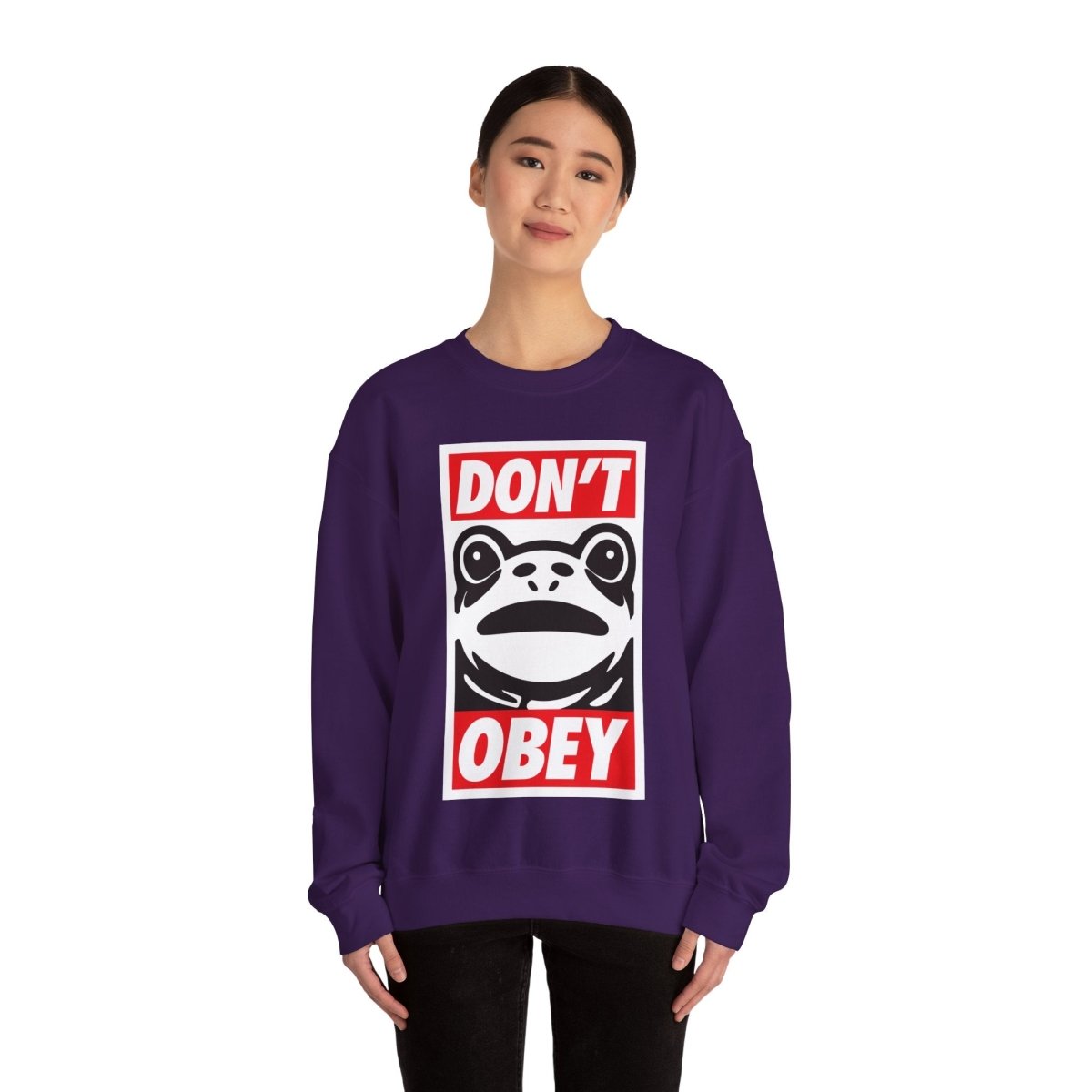 Free Oppression - Sweatshirt - Don’t Obey – Anti - Authoritarian Portland Frog Protest Sweatshirt