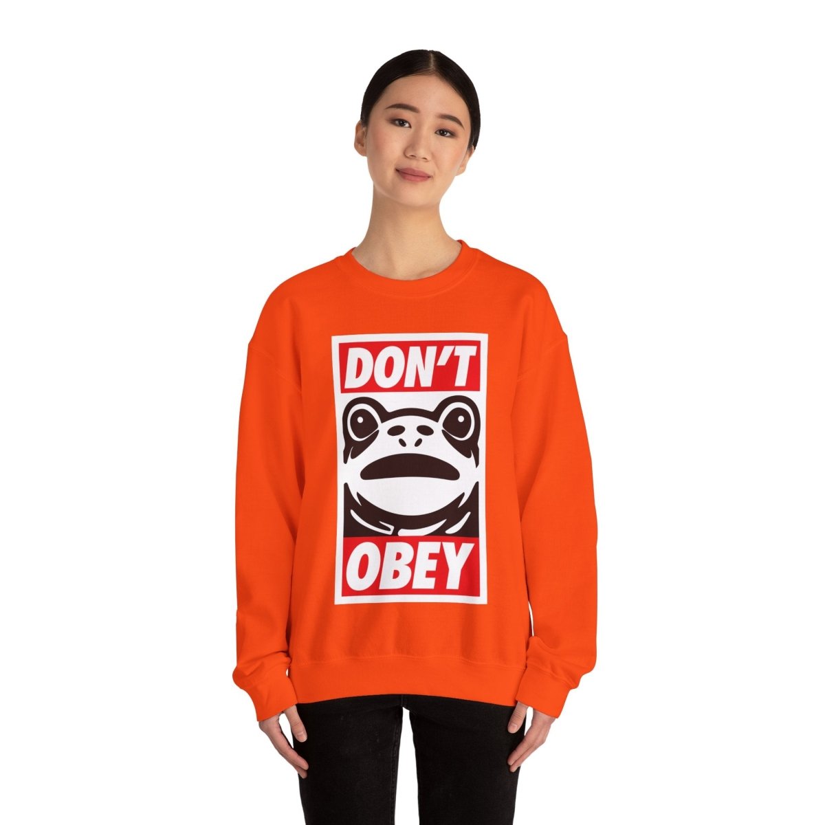 Free Oppression - Sweatshirt - Don’t Obey – Anti - Authoritarian Portland Frog Protest Sweatshirt