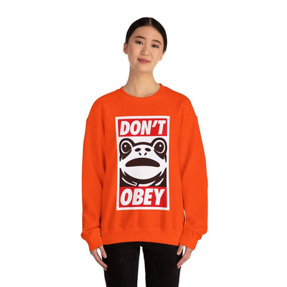 Free Oppression - Sweatshirt - Don’t Obey – Anti - Authoritarian Portland Frog Protest Sweatshirt