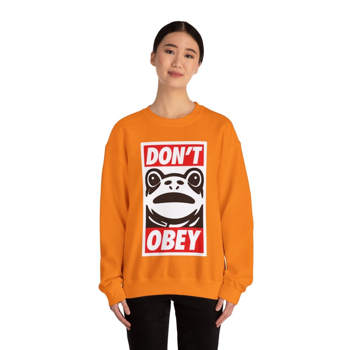 Free Oppression - Sweatshirt - Don’t Obey – Anti - Authoritarian Portland Frog Protest Sweatshirt