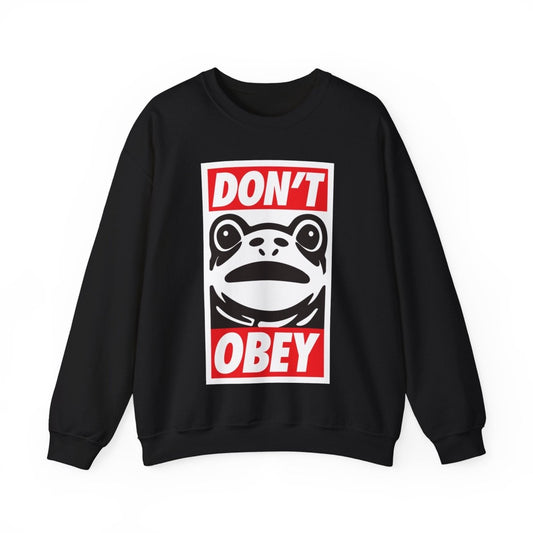 Free Oppression - Sweatshirt - Don’t Obey – Anti - Authoritarian Portland Frog Protest Sweatshirt