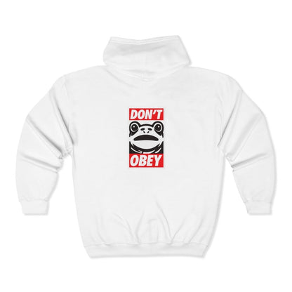 Free Oppression - Hoodie - Don't Obey Unisex – Anti Authoritarian Full Zip Hoodie