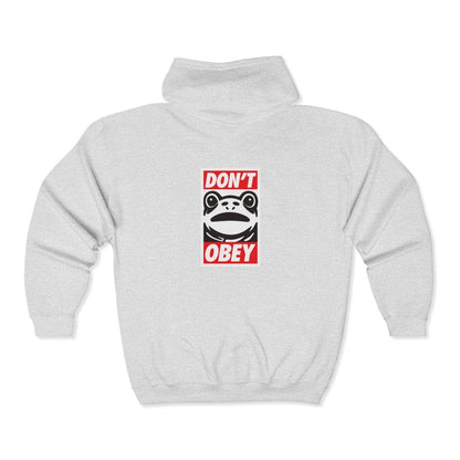 Free Oppression - Hoodie - Don't Obey Unisex – Anti Authoritarian Full Zip Hoodie