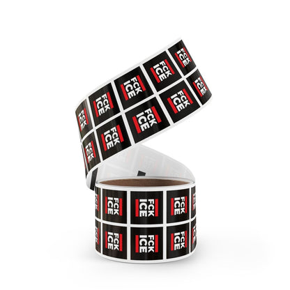 Free Oppression - Sticker Roll - FCK ICE - Square Vinyl Sticker Label Rolls - Anti Trump Protest "No Kings" Antifascist Decals