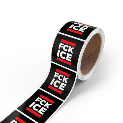 Free Oppression - Sticker Roll - FCK ICE - Square Vinyl Sticker Label Rolls - Anti Trump Protest "No Kings" Antifascist Decals