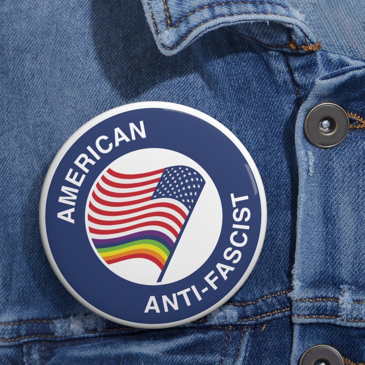 Free Oppression - Accessories - American Anti - Fascist Pin Button – Pro - Democracy Pride Badge, Political Activist Accessory for Equality & Freedom