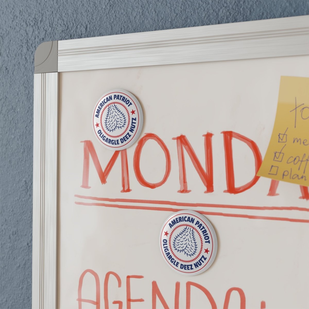 Free Oppression - Home Decor - American Patriot Oligargle Deez Nutz - Round Button Magnet