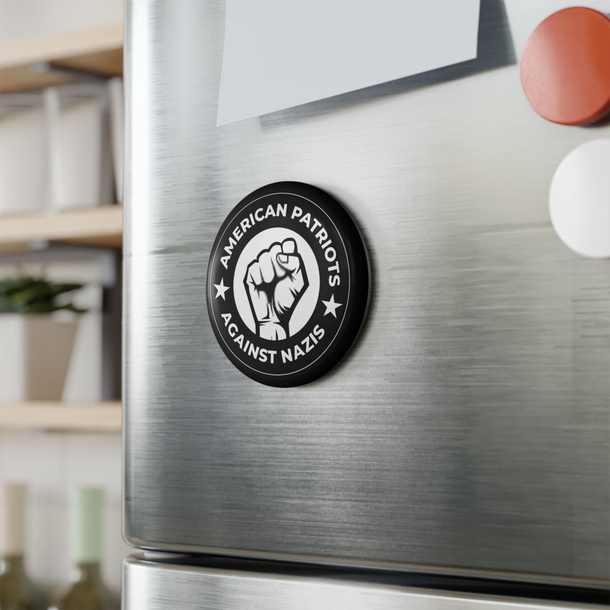 Free Oppression - Home Decor - American Patriots Against Nazis - Round Button Magnet - 1 & 10 pcs