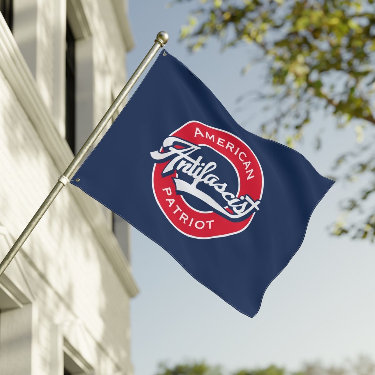 Free Oppression - Home Decor - Antifascist American Patriot - Double Sided Flag - Baseball & Pro Democracy Theme