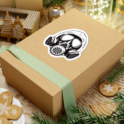 Free Oppression - Kiss - Cut Sticker - Hooded Antifa Gasmask Three Arrows - Kiss - Cut Sticker