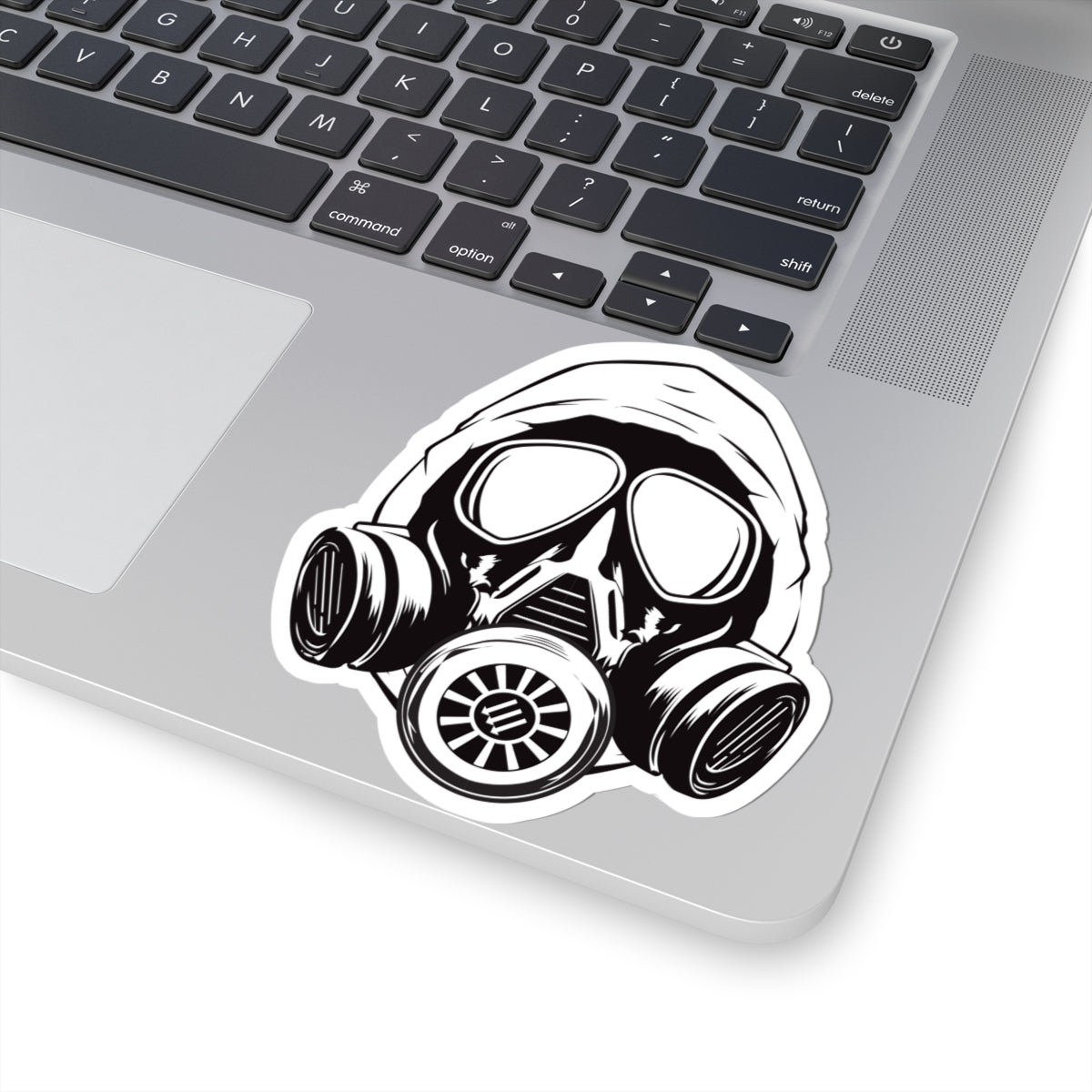 Free Oppression - Kiss - Cut Sticker - Hooded Antifa Gasmask Three Arrows - Kiss - Cut Sticker