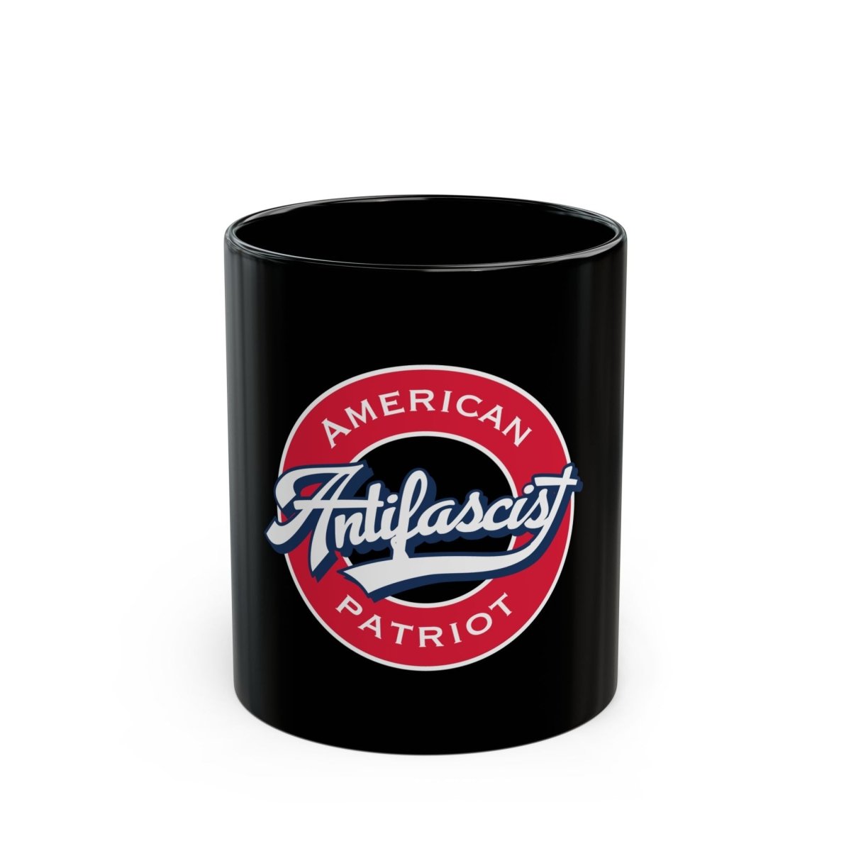 Free Oppression - Mug - Antifascist American Patriot - Black Ceramic Mug - Anti Fascist Patriotic Coffee Cup