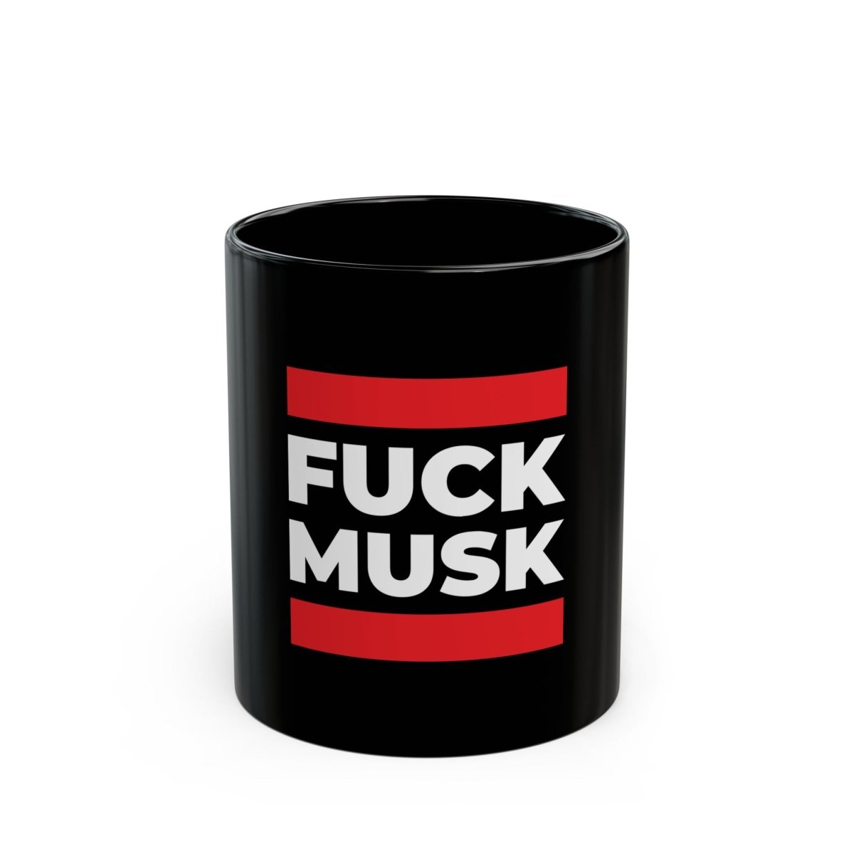 Free Oppression - Mug - Fuck Musk - Black Ceramic Mug - Bold Anti - Billionaire Protest Cup