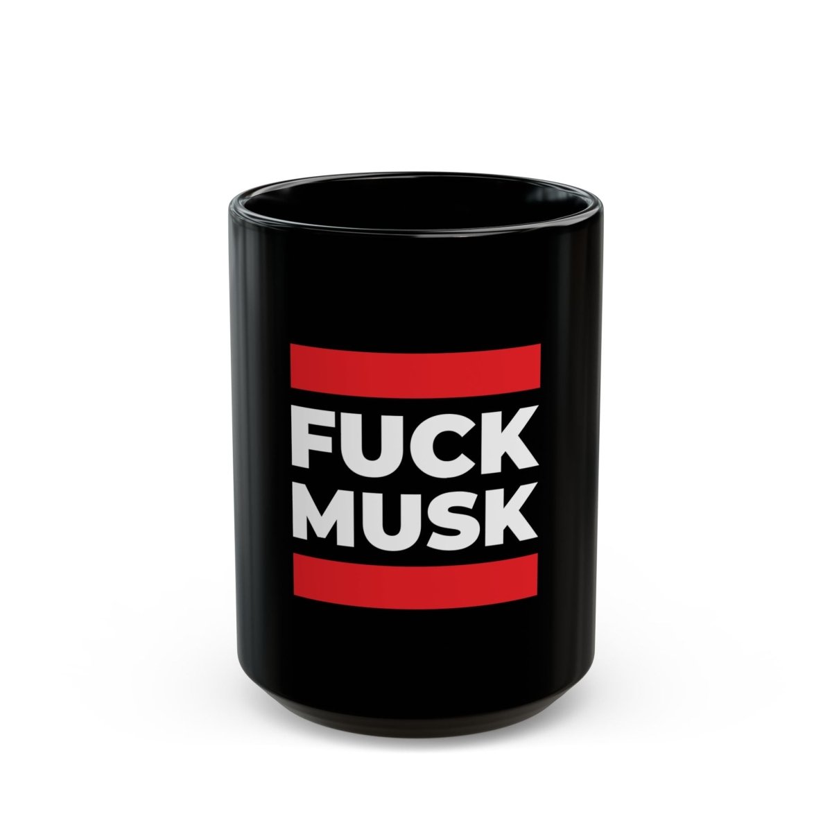 Free Oppression - Mug - Fuck Musk - Black Ceramic Mug - Bold Anti - Billionaire Protest Cup