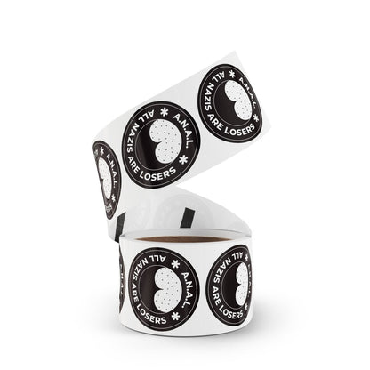 Free Oppression - Sticker Roll - All Nazis Are Losers – Round Sticker Roll