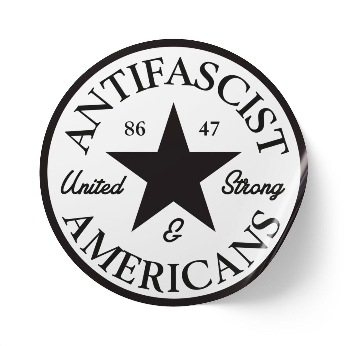 Free Oppression - Sticker Roll - Antifascist Americans United & Strong – Round Sticker Roll
