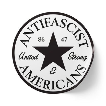 Free Oppression - Sticker Roll - Antifascist Americans United & Strong – Round Sticker Roll