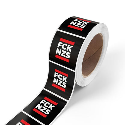 Free Oppression - Sticker Roll - FCK NZS - Square Vinyl Sticker Label Rolls - Anti Trump Protest "No Kings" Antifascist Decals