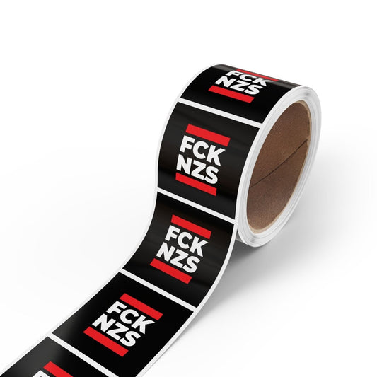 Free Oppression - Sticker Roll - FCK NZS - Square Vinyl Sticker Label Rolls - Anti Trump Protest "No Kings" Antifascist Decals