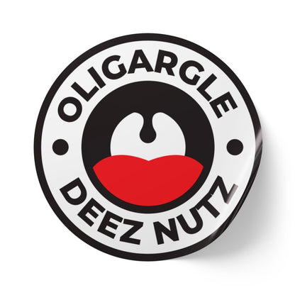 Free Oppression - Sticker Roll - Oligargle Deez Nutz – Round Sticker Roll