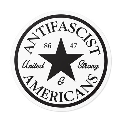 Free Oppression - Stickers - Antifascist Americans “United & Strong" – Round Vinyl Sticker