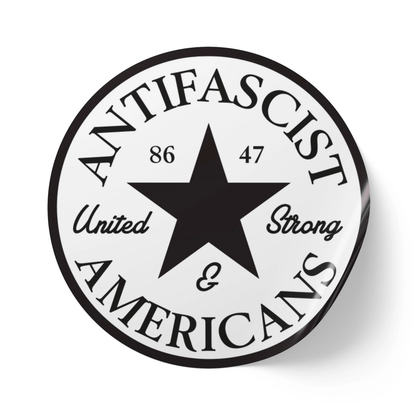 Free Oppression - Stickers - Antifascist Americans “United & Strong" – Round Vinyl Sticker