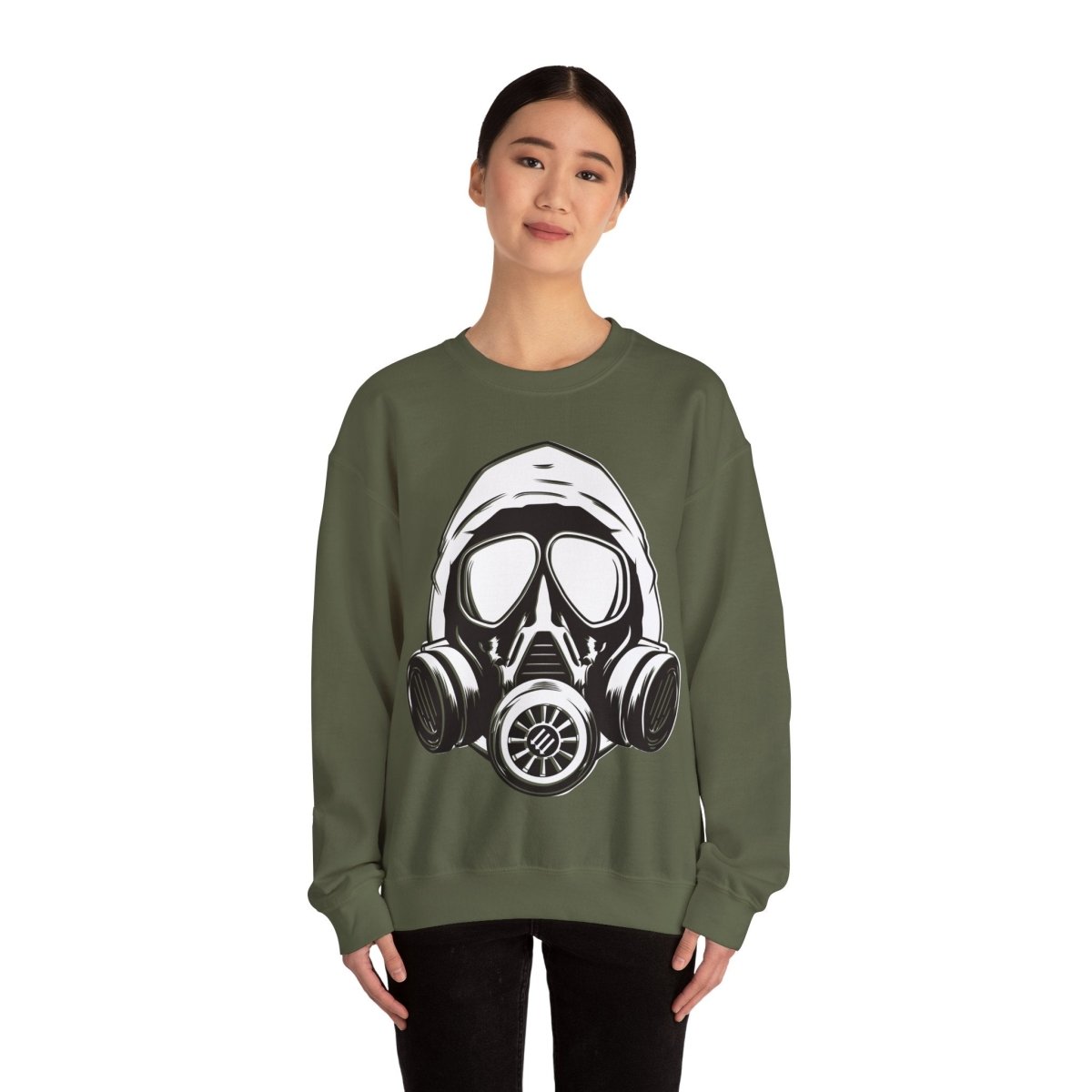 Free Oppression - Sweatshirt - Antifa Gasmask Three Arrows – Anti - Fascist Resistance Sweatshirt