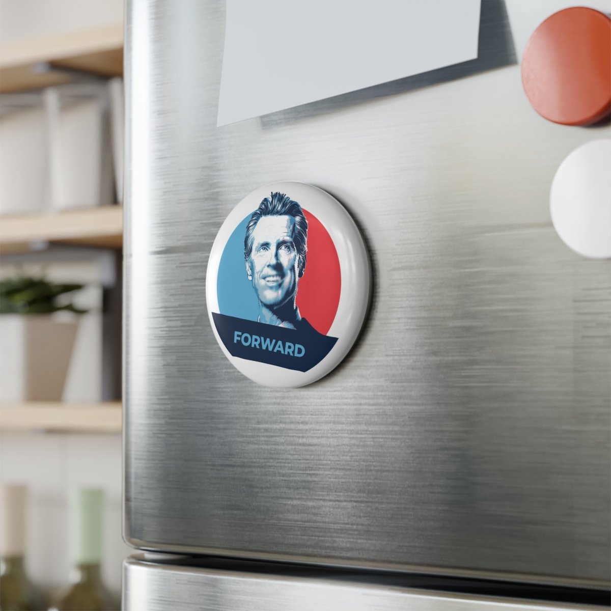 Free Oppression - Home Decor - Gavin Newsom Forward - Round Button Magnet
