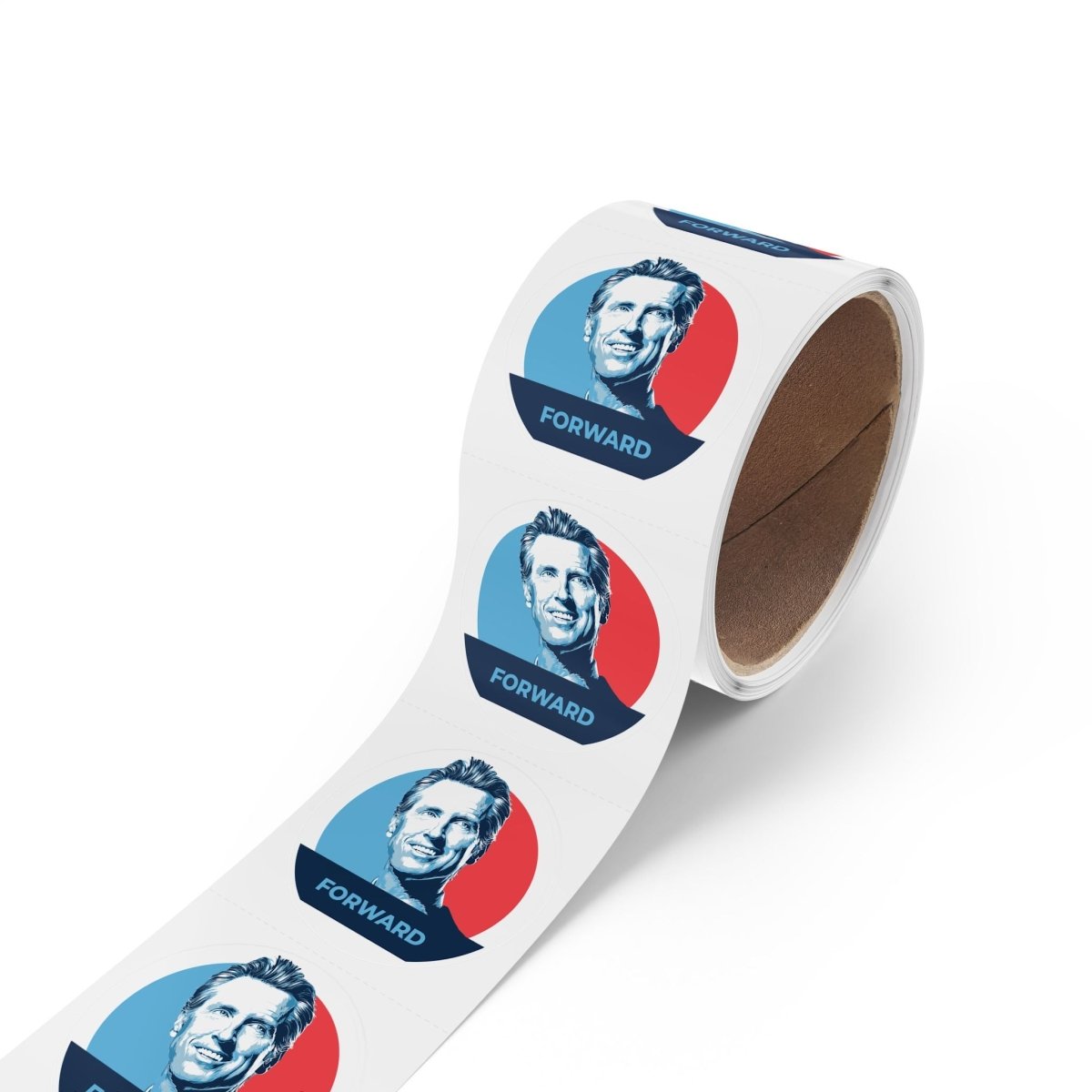 Free Oppression - Sticker Roll - Gavin Newsom "Forward" - Round Vinyl Sticker Label Rolls - Anti Trump Protest "No Kings" Antifascist Decals