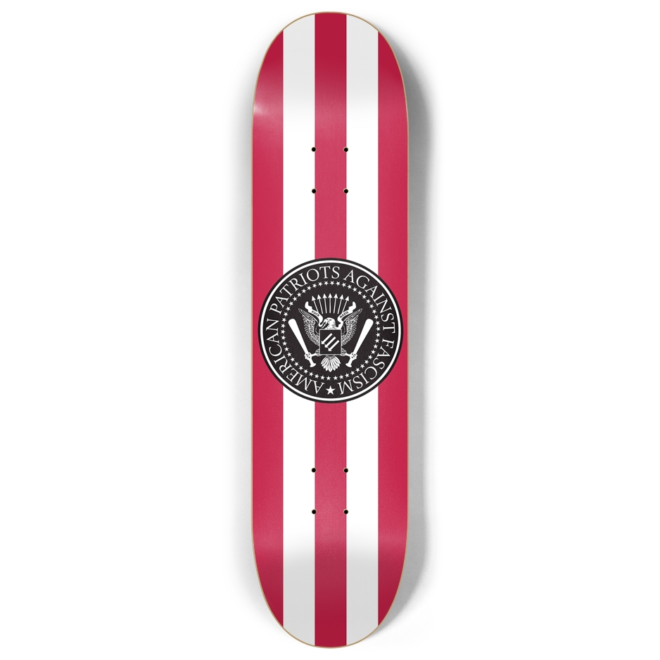 American Patriots Against Fascism Skateboard Deck – 7-Ply Canadian Maple, Anti-Trump Art