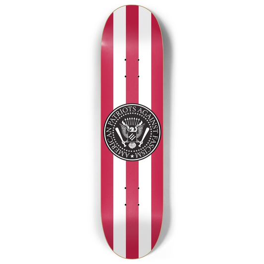 American Patriots Against Fascism Skateboard Deck – 7-Ply Canadian Maple, Anti-Trump Art