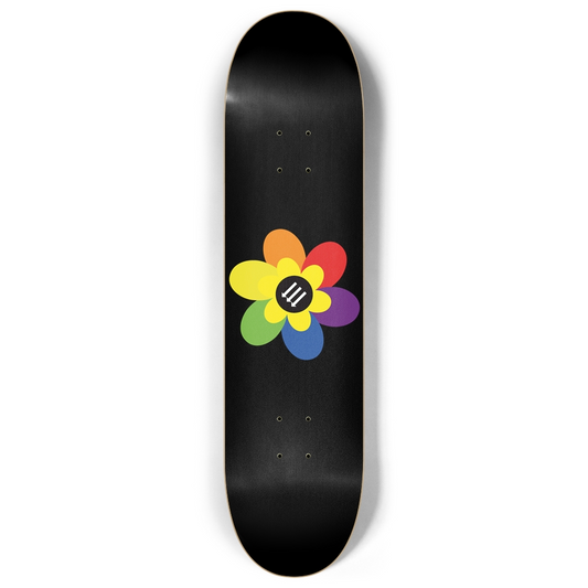 Flower Power 7-Ply Canadian Maple Skateboard Deck | Red & White Stripes, Anti-Fascist Design