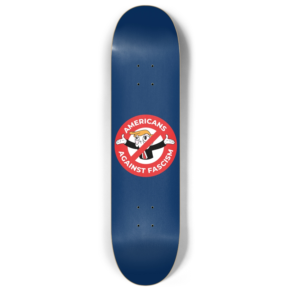 Americans Against Fascism 7-Ply Canadian Maple Skateboard Deck | Red & White Stripes