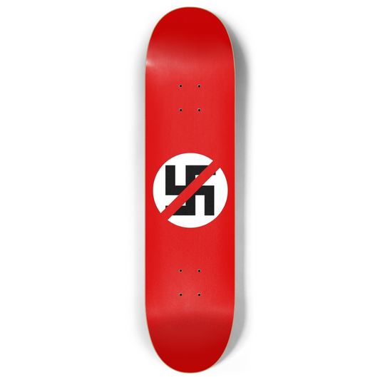 Anti-Nazi 7-Ply Canadian Maple Skateboard Deck | Red & White Stripes | Protest Deck