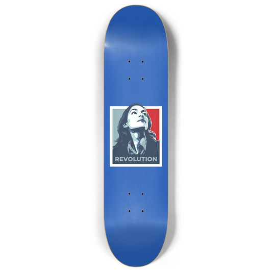 Alexandria Ocasio-Cortez Revolution 7-Ply Canadian Maple Skateboard Deck | Protest Deck