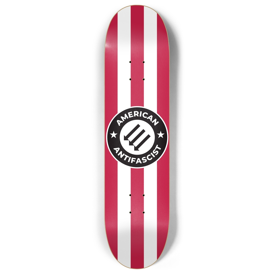 American Antifascist Skateboard Deck – 7-Ply Canadian Maple, Three Arrows Protest Design