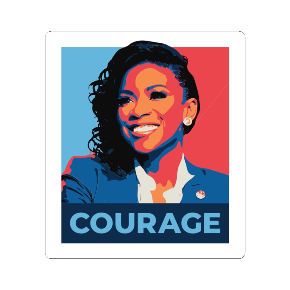 Free Oppression - Kiss - Cut Sticker - Jasmine Crockett Courage – Kiss - Cut Sticker